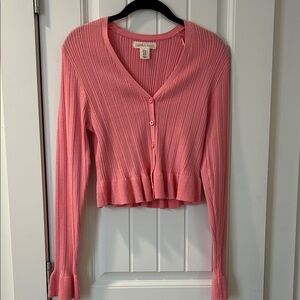 Happily Grey Pink Ribbed Cardigan